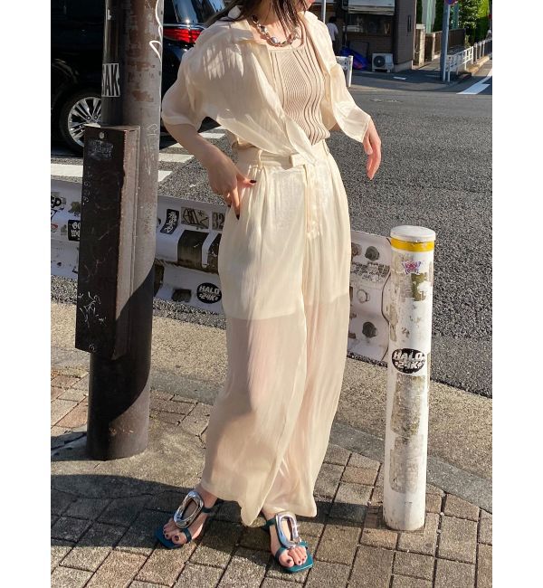 MURUA「シャイニーシアーショートシャツ」|シャツ・ブラウス|