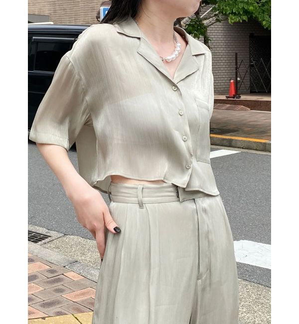 MURUA「シャイニーシアーショートシャツ」|シャツ・ブラウス|