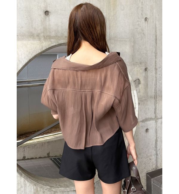 MURUA「シャイニーシアーショートシャツ」|シャツ・ブラウス|