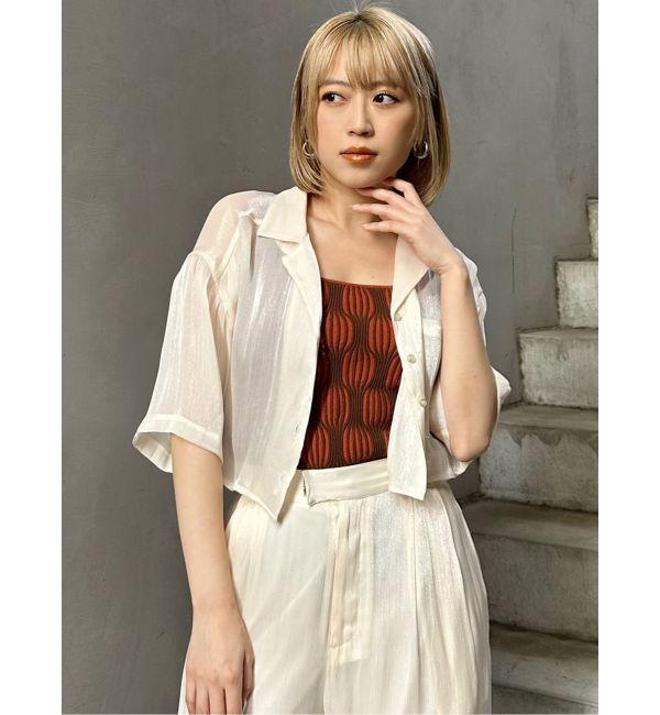 MURUA「シャイニーシアーショートシャツ」|シャツ・ブラウス|