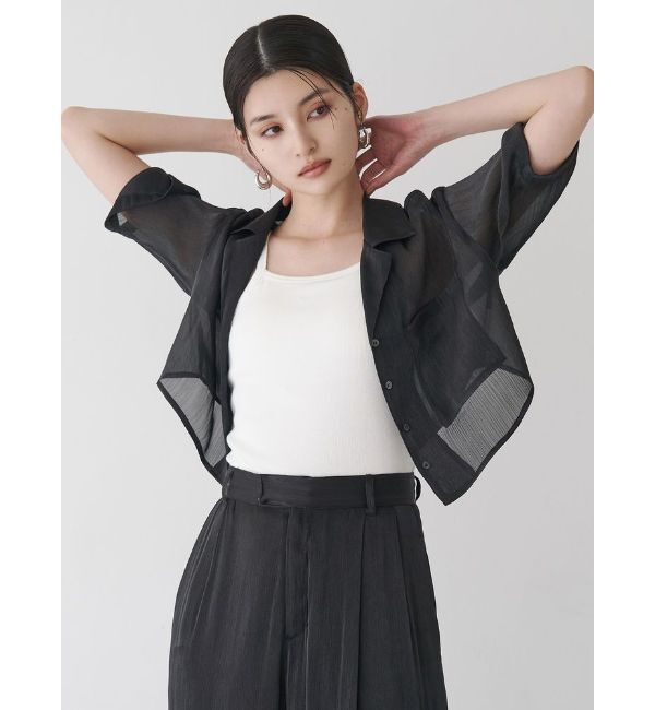 MURUA「シャイニーシアーショートシャツ」|シャツ・ブラウス|