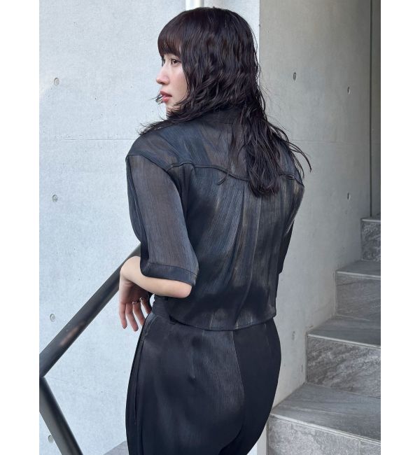 MURUA「シャイニーシアーショートシャツ」|シャツ・ブラウス|