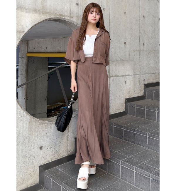 MURUA「シャイニーシアーショートシャツ」|シャツ・ブラウス|