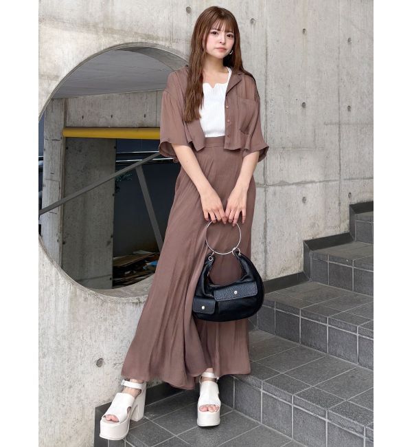 MURUA「シャイニーシアーショートシャツ」|シャツ・ブラウス|