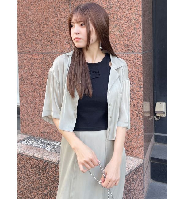 MURUA「シャイニーシアーショートシャツ」|シャツ・ブラウス|