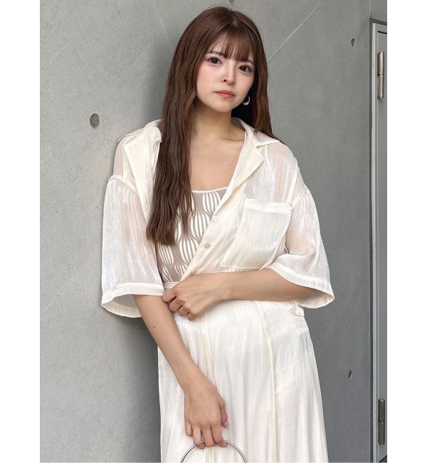 MURUA「シャイニーシアーショートシャツ」|シャツ・ブラウス|