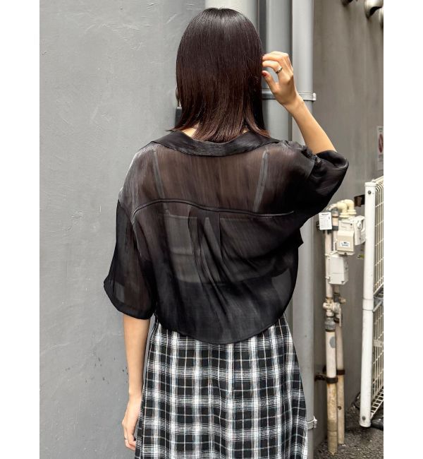 MURUA「シャイニーシアーショートシャツ」|シャツ・ブラウス|