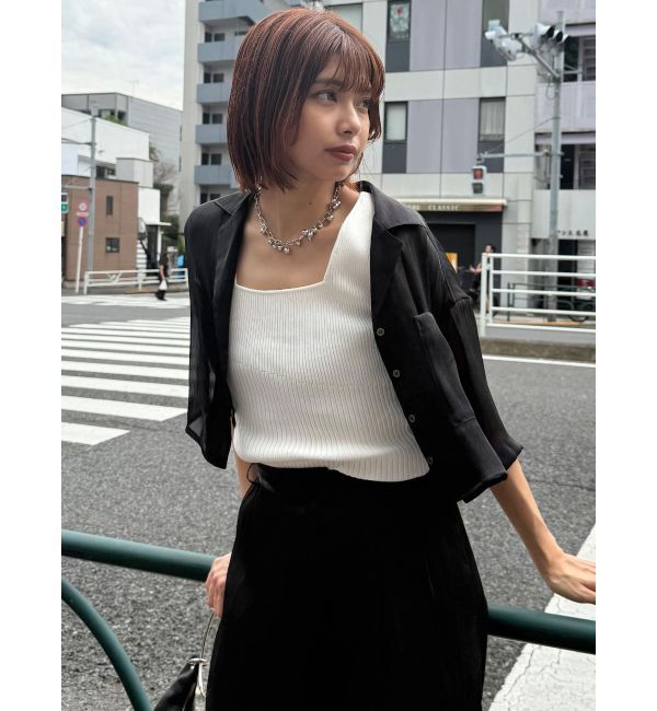 MURUA「シャイニーシアーショートシャツ」|シャツ・ブラウス|