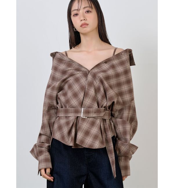 MURUA「オフショルマルチウェイシャツ」|シャツ・ブラウス|ブラウン