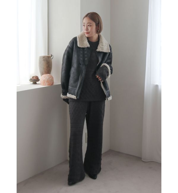 Ungrid「フェイクムートンボアブルゾン」|ブルゾン・スタジャン|