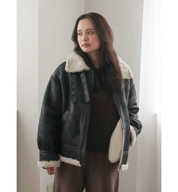 Ungrid「フェイクムートンボアブルゾン」|ブルゾン・スタジャン|