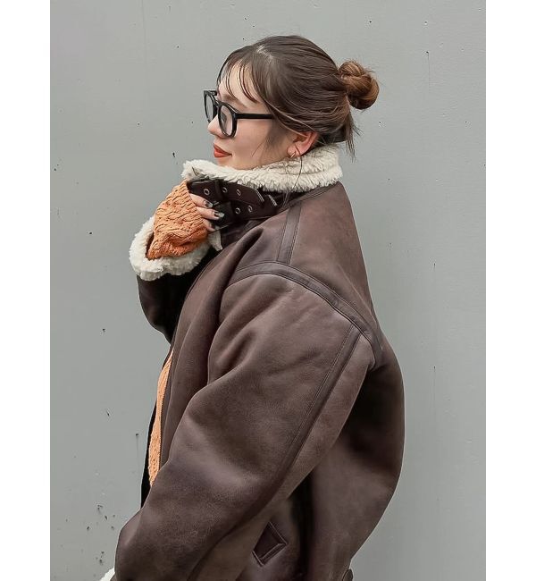 Ungrid「フェイクムートンボアブルゾン」|ブルゾン・スタジャン|