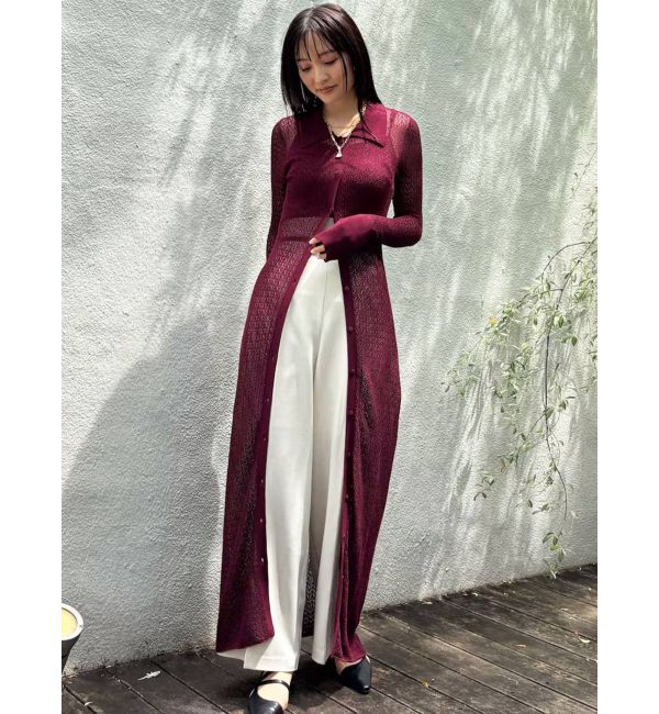 LAGUNAMOON「オープンワークパターンカラーニットワンピース」|ワンピース|