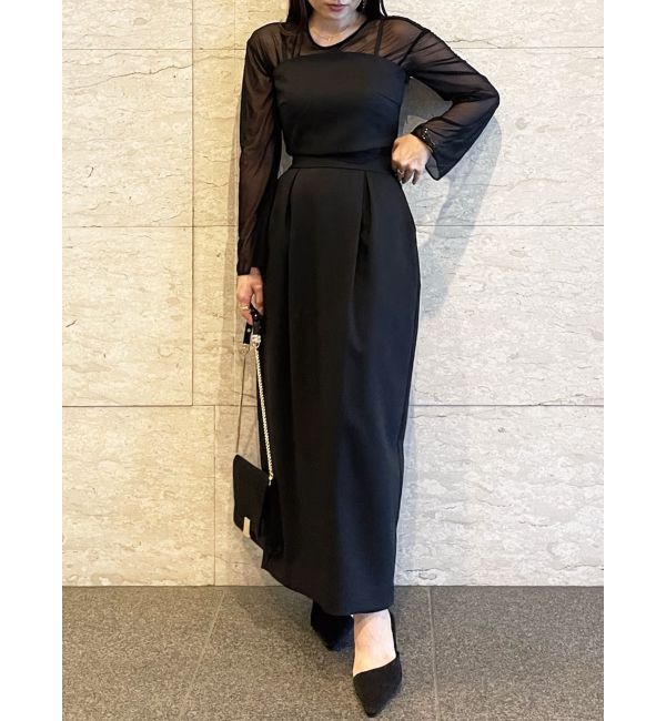 LAGUNAMOON「LADYシアーレイヤードセットアップドレス」|ドレス|ブラック