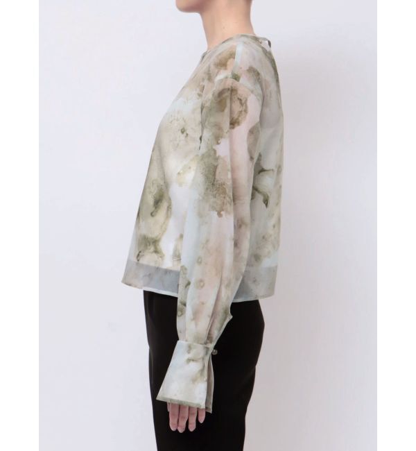 LAGUNAMOON「マーブライズドシアープリントブラウス」|シャツ・ブラウス|