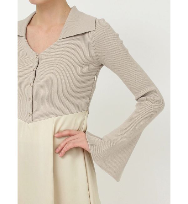 LAGUNAMOON「カラーニットドッキングナローワンピース」|ワンピース|