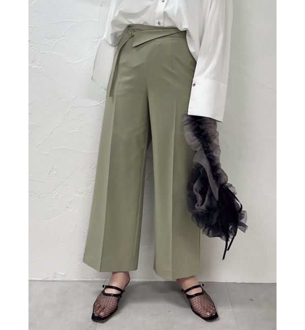 LAGUNAMOON「ウエストアシンメトリーラペルパンツ」|その他|ライトグリーン