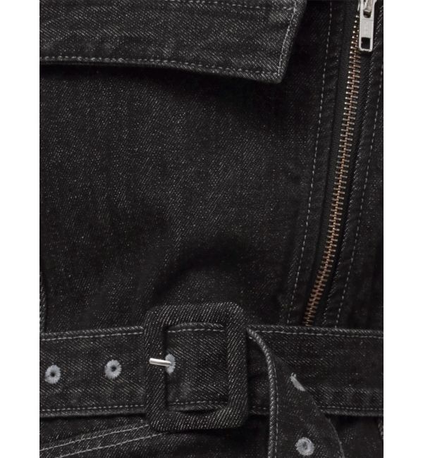 LAGUNAMOON「デニムアシンメトリーZIPベアワンピース」|ワンピース|