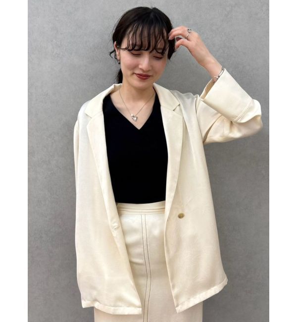 LAGUNAMOON「サテンオーバージャケット」|テーラードジャケット|