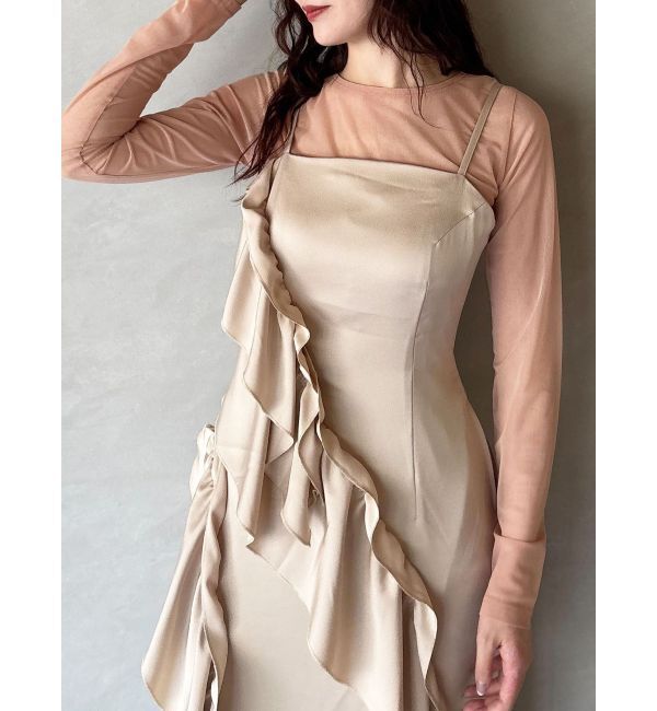 LAGUNAMOON「LADYアシンメトリーフリルキャミドレス」|ドレス|