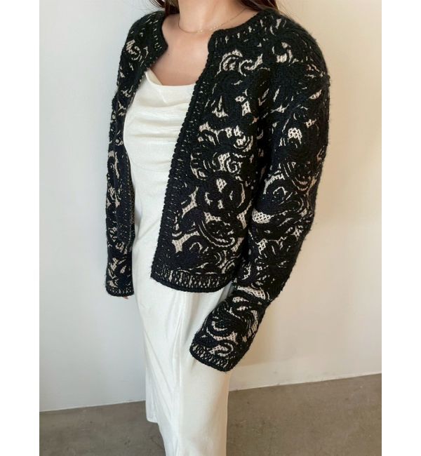 LAGUNAMOON「【WEB限定カラーあり】コードエンブロイダリーニットカーデ」|カーディガン|