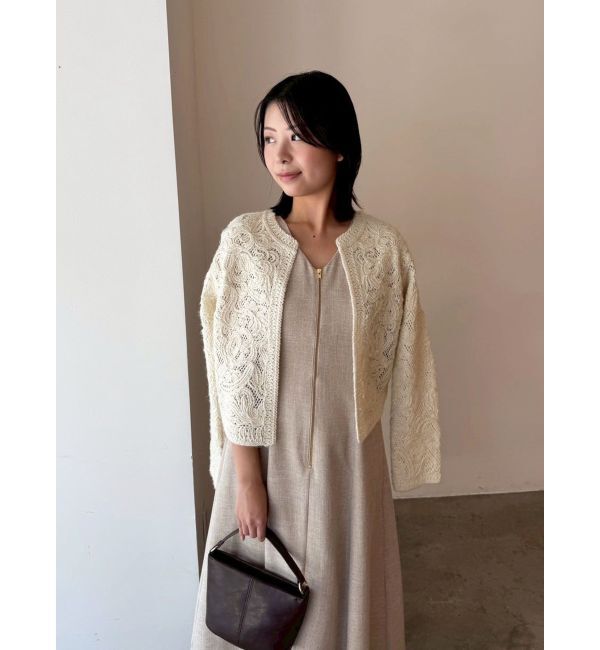 LAGUNAMOON「【WEB限定カラーあり】コードエンブロイダリーニットカーデ」|カーディガン|