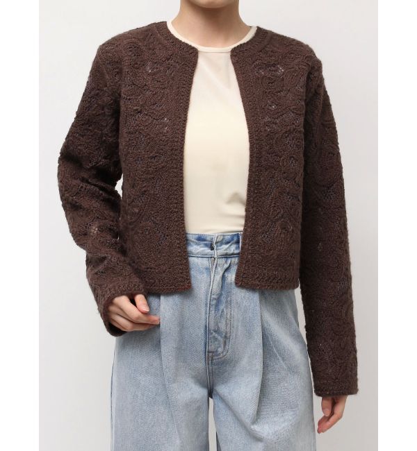 LAGUNAMOON「【WEB限定カラーあり】コードエンブロイダリーニットカーデ」|カーディガン|