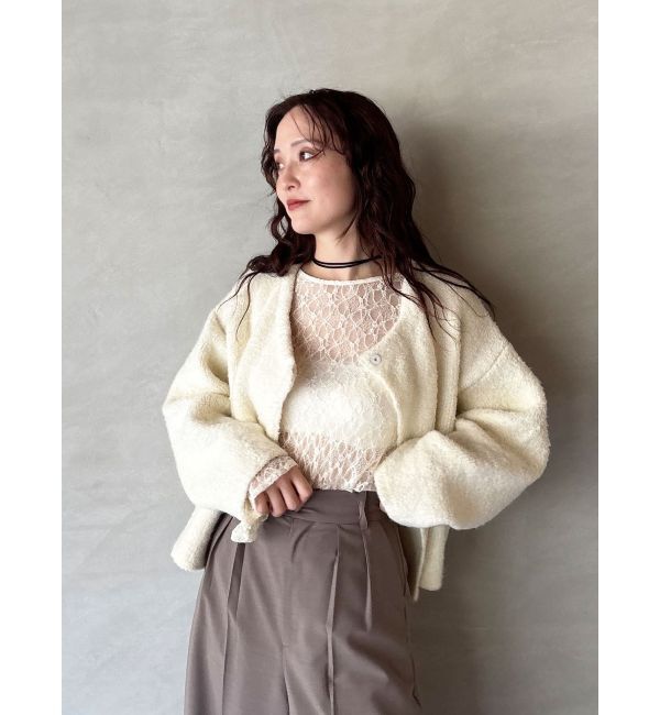 LAGUNAMOON「セッケツニットボアブルゾン」|ブルゾン・スタジャン|