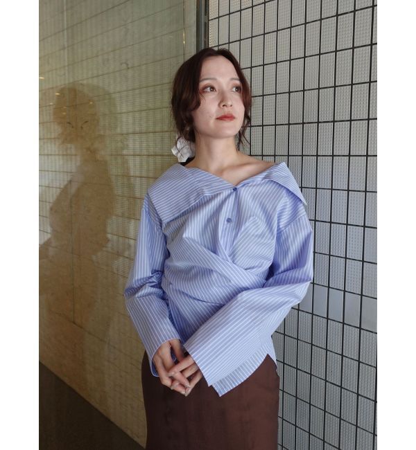 LAGUNAMOON「アシンメトリーカラーカシュクールシャツ」|シャツ・ブラウス|