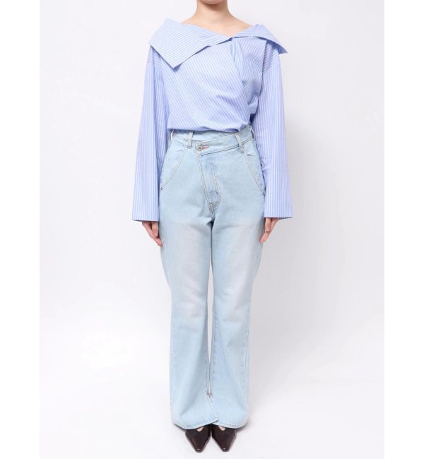 LAGUNAMOON「アシンメトリーカラーカシュクールシャツ」|シャツ・ブラウス|