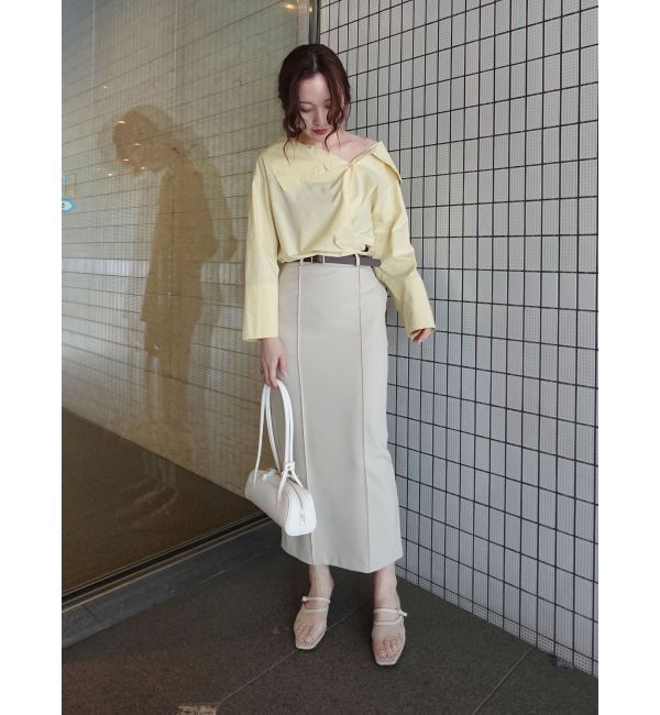 LAGUNAMOON「アシンメトリーカラーカシュクールシャツ」|シャツ・ブラウス|