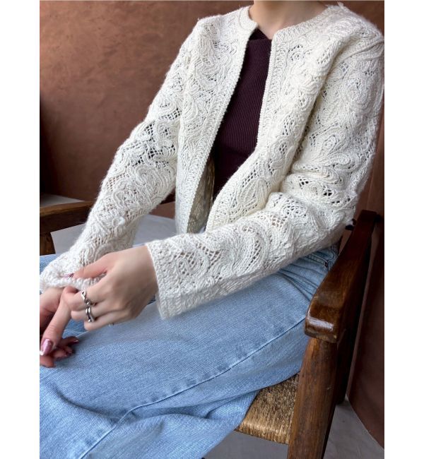 LAGUNAMOON「アシンメトリードレープフレアスリーブニット」|ニット・セーター|