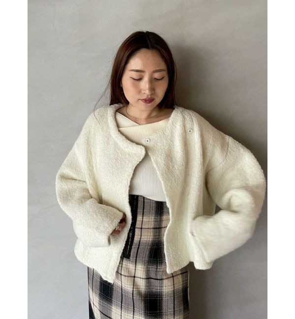 LAGUNAMOON「アシンメトリードレープフレアスリーブニット」|ニット・セーター|