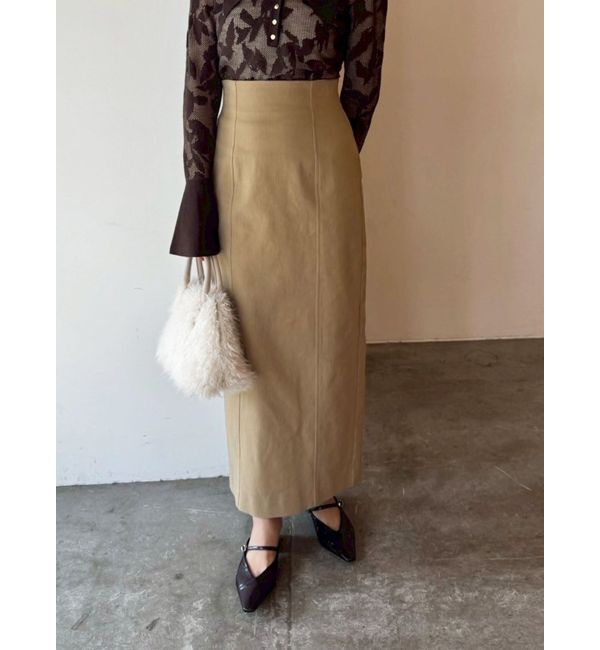 LAGUNAMOON「コットンツイルロングスカート」|スカート|ベージュ