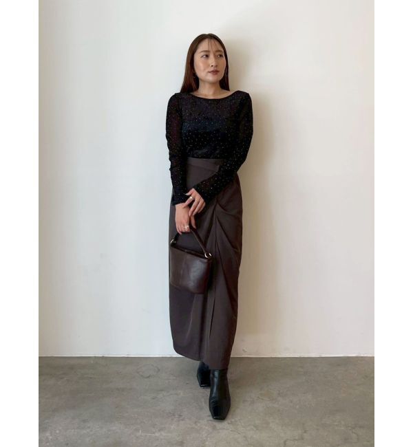 LAGUNAMOON「ドレープIラインスカート」|スカート|