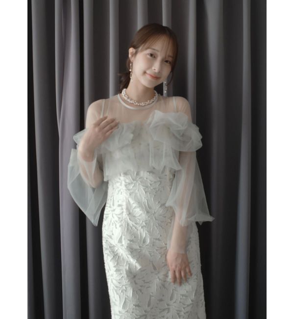 LAGUNAMOON「LADYボリュームチュールジャガードドレス」|ドレス|