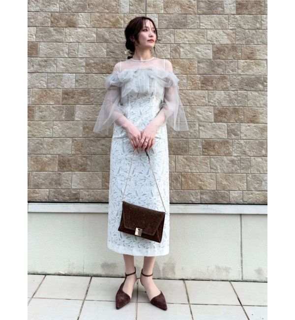 LAGUNAMOON「LADYボリュームチュールジャガードドレス」|ドレス|