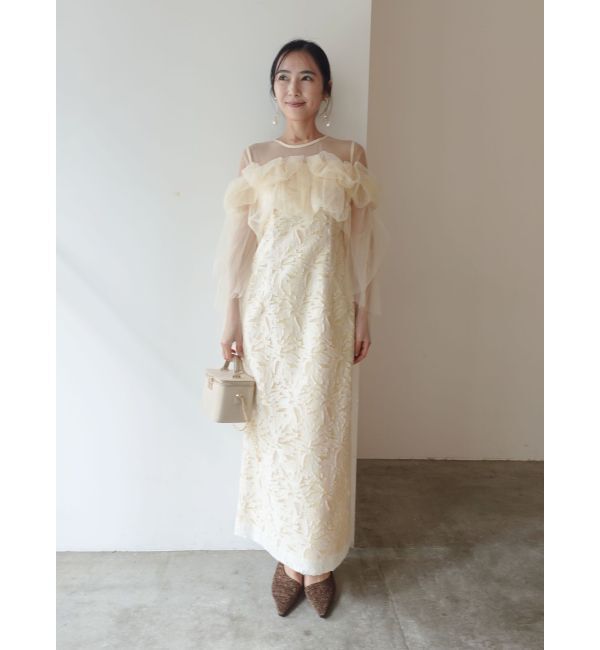 LAGUNAMOON「LADYボリュームチュールジャガードドレス」|ドレス|