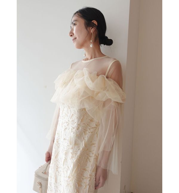 LAGUNAMOON「LADYボリュームチュールジャガードドレス」|ドレス|