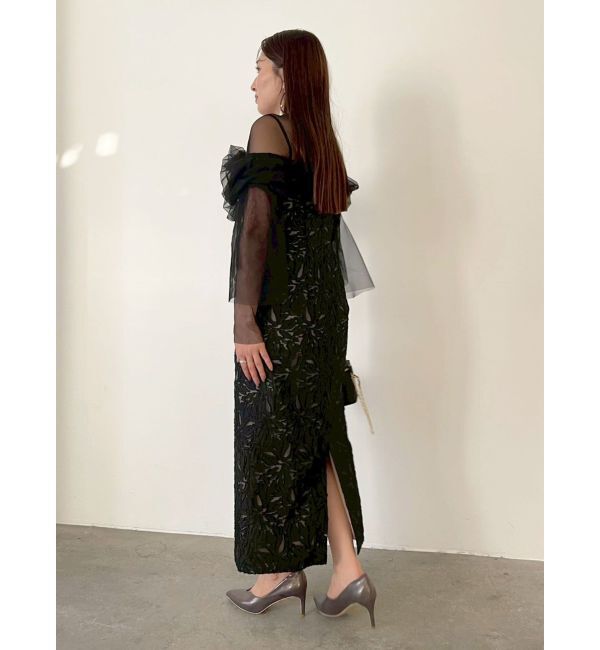 LAGUNAMOON「LADYボリュームチュールジャガードドレス」|ドレス|