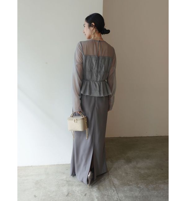 LAGUNAMOON「LADYシフォンペプラムドレス」|ドレス|