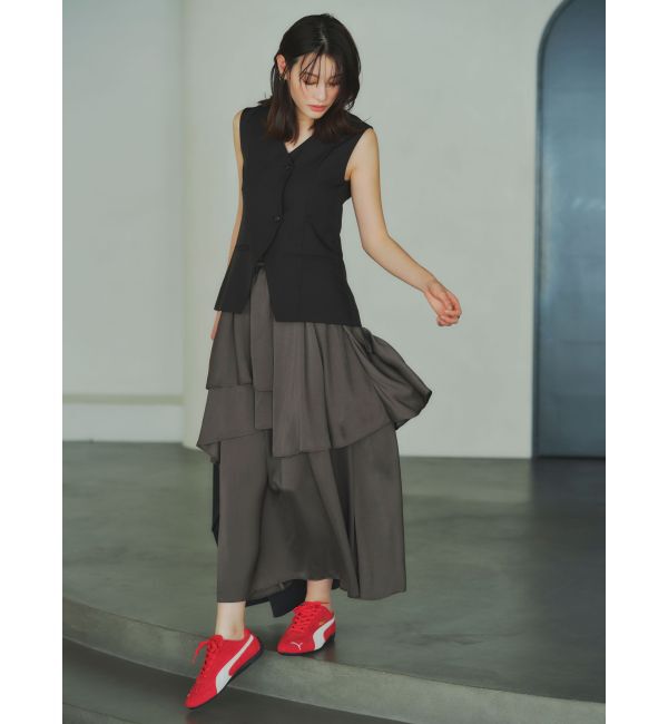 LAGUNAMOON「ティアードスカートドッキングベストワンピース」|ワンピース|