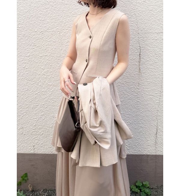 LAGUNAMOON「ティアードスカートドッキングベストワンピース」|ワンピース|