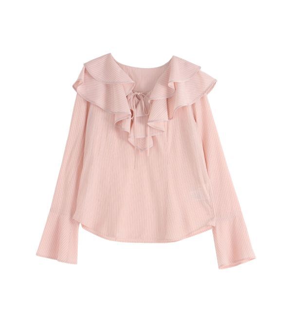 LAGUNAMOON「ラッフルパイピングブラウス」|シャツ・ブラウス|