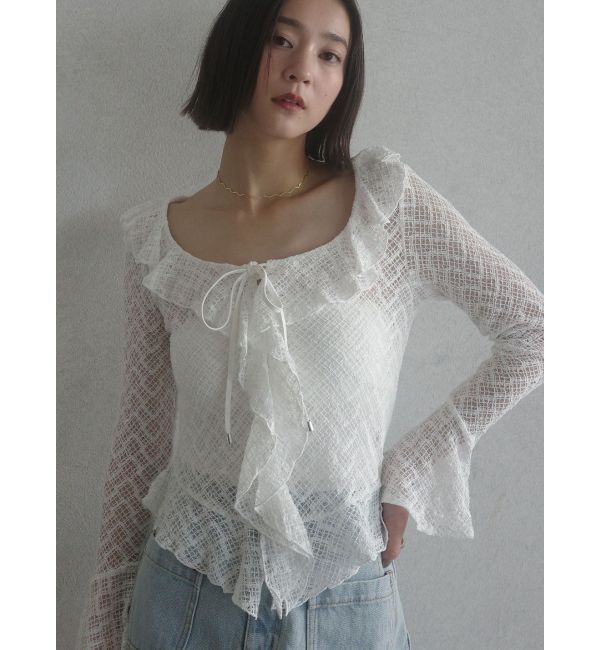 LAGUNAMOON「レースフリルデザインシャツ」|シャツ・ブラウス|