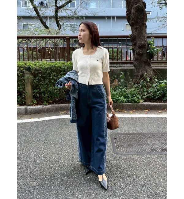 LAGUNAMOON「ハイウエストラインディティールデニムパンツ」|デニム|