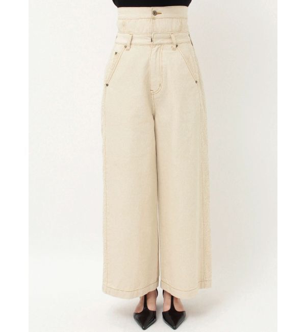 LAGUNAMOON「ハイウエストラインディティールデニムパンツ」|デニム|