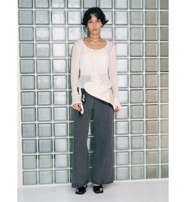 LAGUNAMOON「パッチポケットセミワイドデニムパンツ」|デニム|