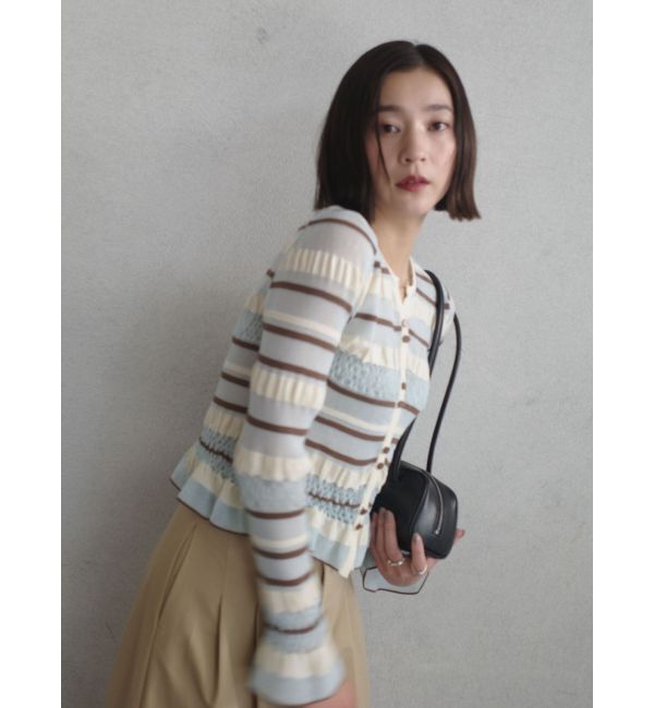 LAGUNAMOON「シアーボーダーカーデプルオーバー」|ニット・セーター|