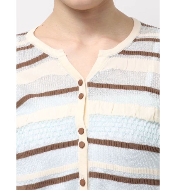 LAGUNAMOON「シアーボーダーカーデプルオーバー」|ニット・セーター|
